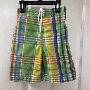 Polo by Ralph Lauren Green Plaid Swim Board Shorts Boys Size 4/4T